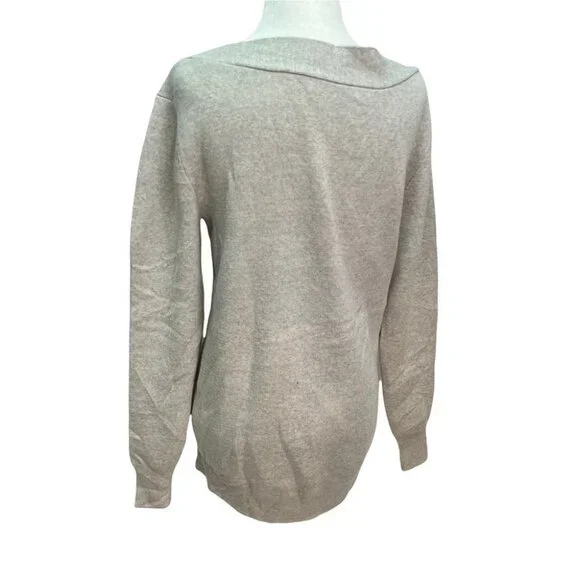 ARITZIA BABATON Deep V-Neck Grey Merino Wool Sweater Size XS - Picture 5 of 10